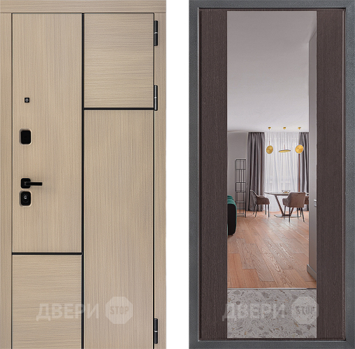 Входная металлическая Дверь Дверной континент ДК-14 ФЛЗ-1 Зеркало Венге в Пушкино