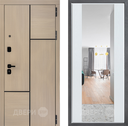 Дверь Дверной континент ДК-14 ФЛЗ-1 Зеркало Белое дерево в Пушкино