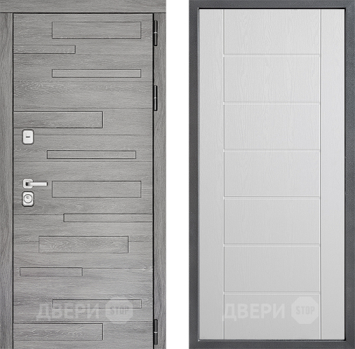 Входная металлическая Дверь Дверной континент ДК-10 ФЛ-Лайн Белое дерево в Пушкино