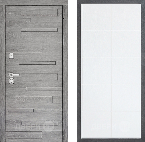 Входная металлическая Дверь Дверной континент ДК-10 ФЛ-Кватро Белое дерево в Пушкино