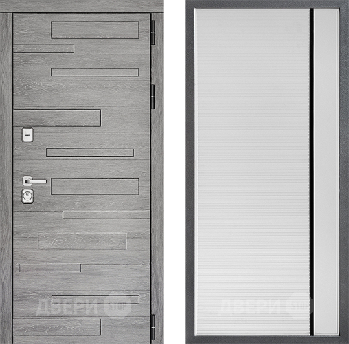 Входная металлическая Дверь Дверной континент ДК-10 ФЛ-757 Черное Стекло Софт милк в Пушкино