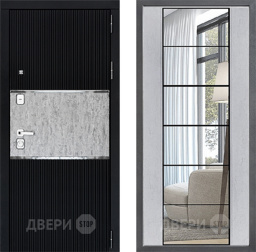Дверь Дверной континент ДК-13 ФЛЗ-2 Зеркало Бетон светлый в Пушкино
