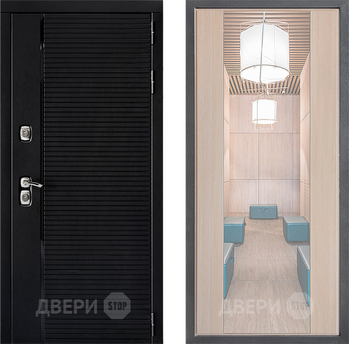 Входная металлическая Дверь Дверной континент ДК-1 ФЛЗ-1 Зеркало Капучино в Пушкино