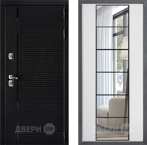 Входная металлическая Дверь Дверной континент ДК-1 ФЛЗ-2 Зеркало Белый софт в Пушкино