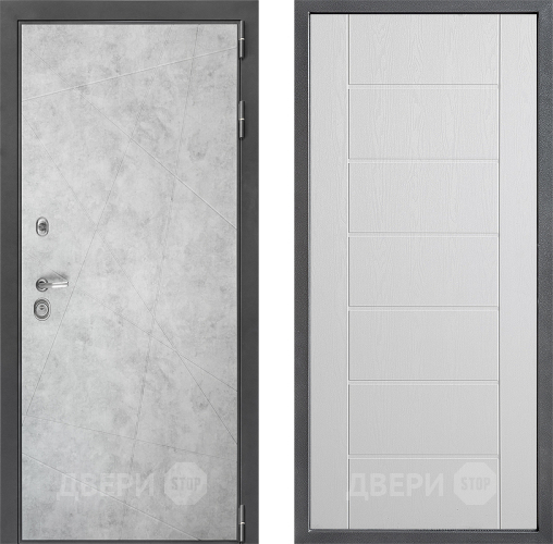 Входная металлическая Дверь Дверной континент ДК-3/743 ФЛ-Лайн Белое дерево в Пушкино