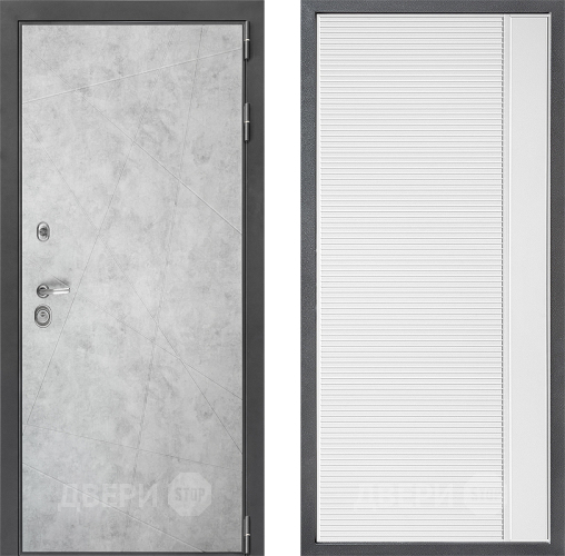 Входная металлическая Дверь Дверной континент ДК-3/743 ФЛ-757 Белое Стекло Софт милк в Пушкино