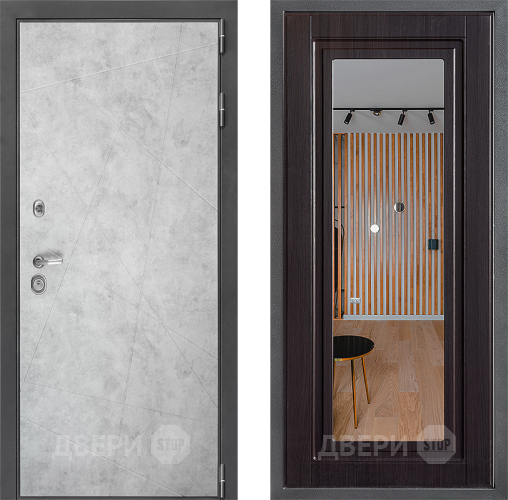 Входная металлическая Дверь Дверной континент ДК-3/743 ФЛЗ Зеркало Венге в Пушкино