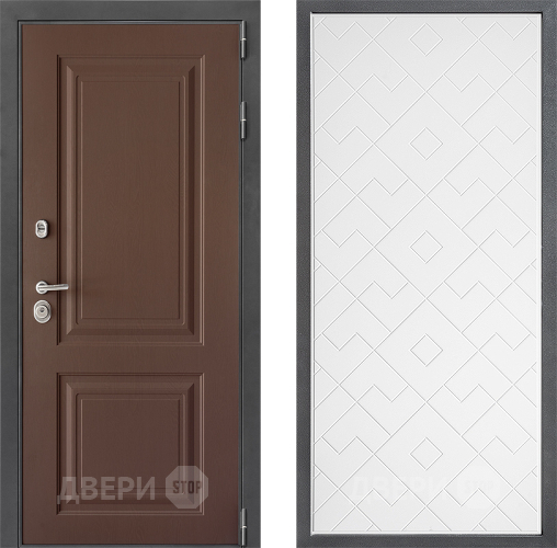 Входная металлическая Дверь Дверной континент ДК-3/729 ФЛ-Тиффани Белый софт в Пушкино