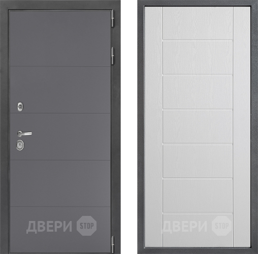 Входная металлическая Дверь Дверной континент ДК-3/649 ФЛ-Лайн Белое дерево в Пушкино