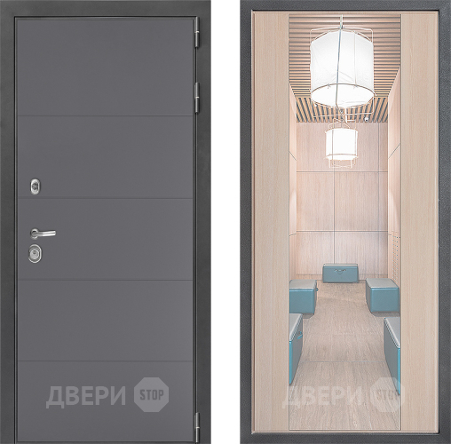 Дверь Дверной континент ДК-3/649 ФЛЗ-1 Зеркало Капучино в Пушкино