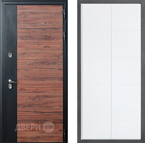 Входная металлическая Дверь Дверной континент ДК-15 Красное Дерево ТЕРМО ФЛ-Кватро Белое дерево в Пушкино