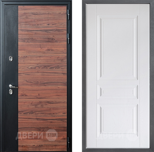 Входная металлическая Дверь Дверной континент ДК-15 Красное Дерево ТЕРМО ФЛ-243 Альберо Браш серебро в Пушкино