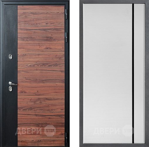Дверь Дверной континент ДК-15 Красное Дерево ТЕРМО ФЛ-757 Черное Стекло Софт милк в Пушкино