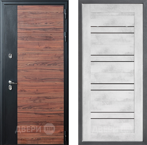 Входная металлическая Дверь Дверной континент ДК-15 Красное Дерево ТЕРМО ФЛ-49 Бетон снежный в Пушкино