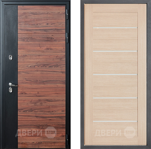 Входная металлическая Дверь Дверной континент ДК-15 Красное Дерево ТЕРМО ФЛ-46 Капучино в Пушкино