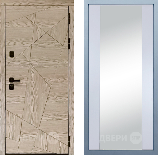 Входная металлическая Дверь Дива МД-97/1 Д-15 Зеркало Белый в Пушкино