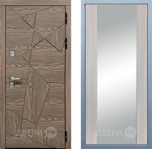 Входная металлическая Дверь Дива МД-97/2 Д-15 Зеркало Сандал белый в Пушкино
