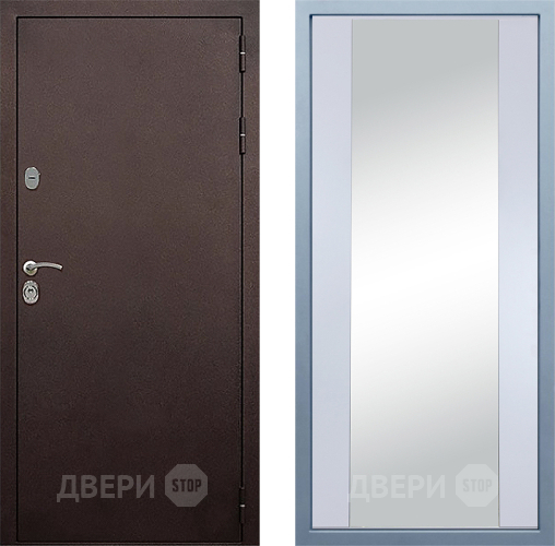 Дверь Дива МД-40 Медь Д-15 Зеркало Белый в Пушкино