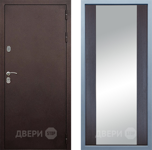Входная металлическая Дверь Дива МД-40 Медь Д-15 Зеркало Венге в Пушкино