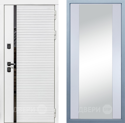 Входная металлическая Дверь Дива МХ-45 Белая STR Д-15 Зеркало Белый в Пушкино