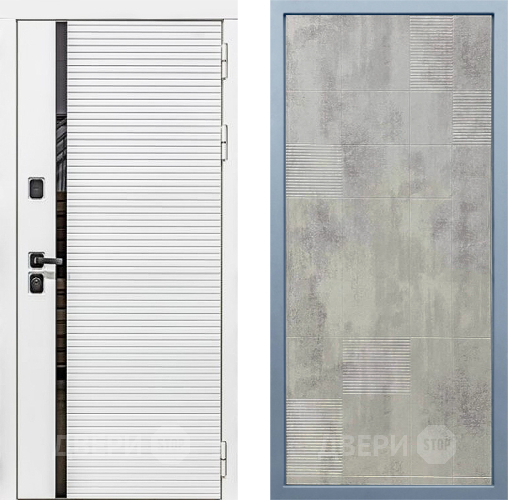 Входная металлическая Дверь Дива МХ-45 Белая STR Д-4 Бетон темный в Пушкино