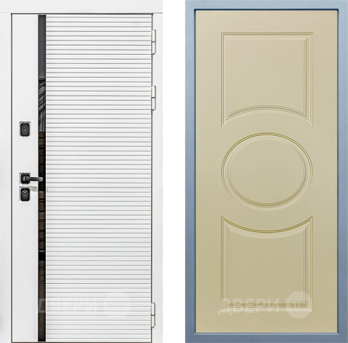 Входная металлическая Дверь Дива МХ-45 Белая STR Д-8 Шампань в Пушкино