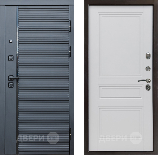 Входная металлическая Дверь Престиж Черная Линия Классика Белый матовый в Пушкино