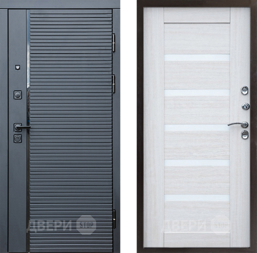 Входная металлическая Дверь Престиж Черная Линия Царга Лиственница белая в Пушкино
