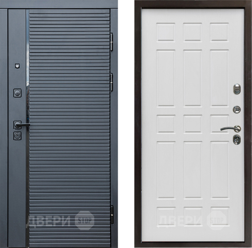 Входная металлическая Дверь Престиж Черная Линия Спарта Белое дерево в Пушкино