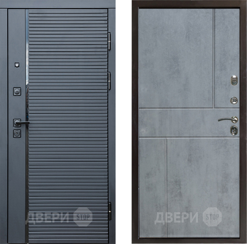 Входная металлическая Дверь Престиж Черная Линия Горизонт Бетон темный в Пушкино