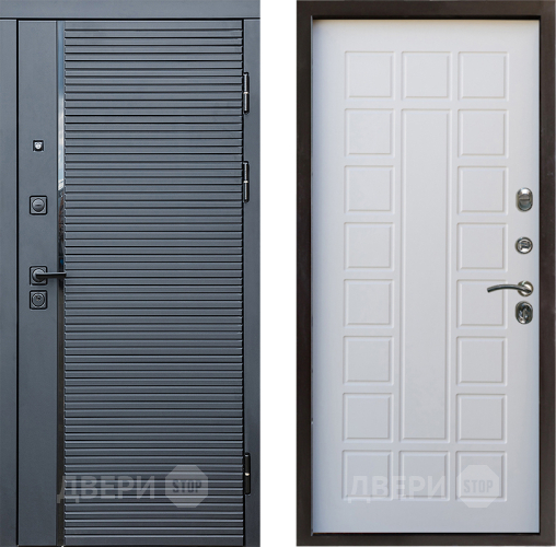 Входная металлическая Дверь Престиж Черная Линия Престиж Белое дерево в Пушкино