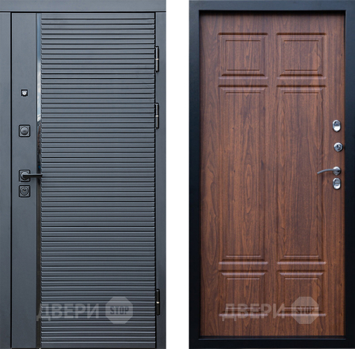 Входная металлическая Дверь Престиж Черная Линия Премиум Орех темный в Пушкино