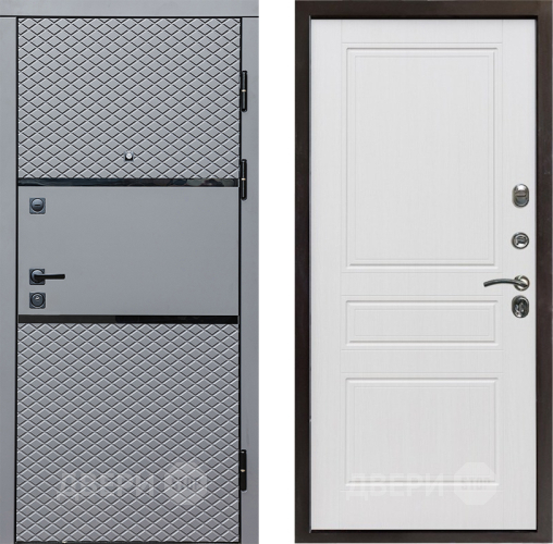 Входная металлическая Дверь Престиж Ромб Классика Белое дерево в Пушкино