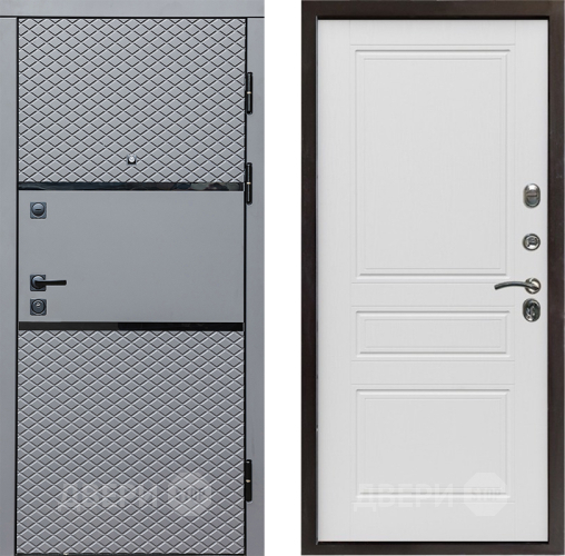 Входная металлическая Дверь Престиж Ромб Классика Лиственница белая в Пушкино