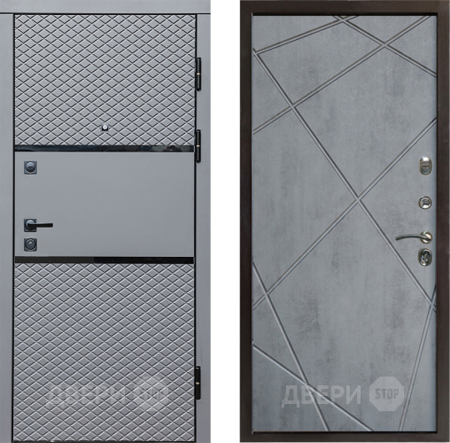 Входная металлическая Дверь Престиж Ромб Лучи Бетон темный в Пушкино