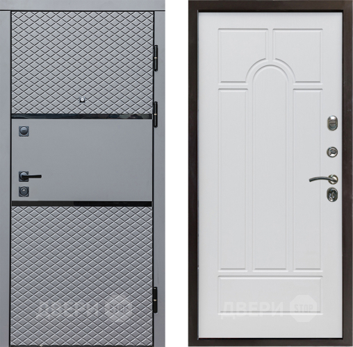 Входная металлическая Дверь Престиж Ромб Арка Белое дерево в Пушкино