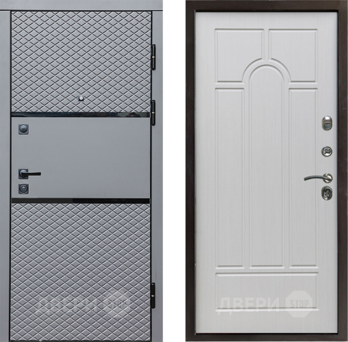 Входная металлическая Дверь Престиж Ромб Арка Лиственница белая в Пушкино