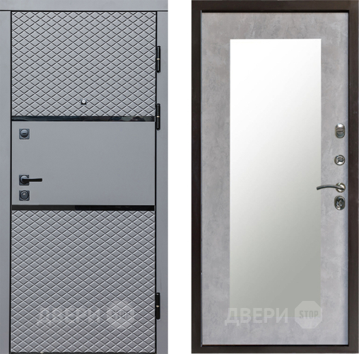 Дверь Престиж Ромб Зеркло Пастораль Бетон светлый в Пушкино