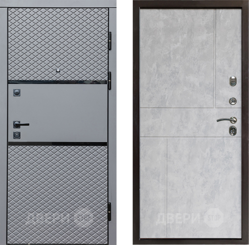 Входная металлическая Дверь Престиж Ромб Горизонт Бетон светлый в Пушкино