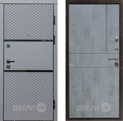 Входная металлическая Дверь Престиж Ромб Горизонт Бетон темный в Пушкино