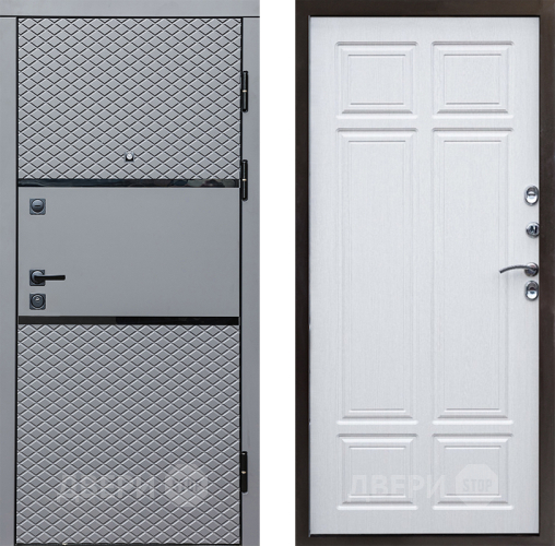 Входная металлическая Дверь Престиж Ромб Премиум Лиственница белая в Пушкино