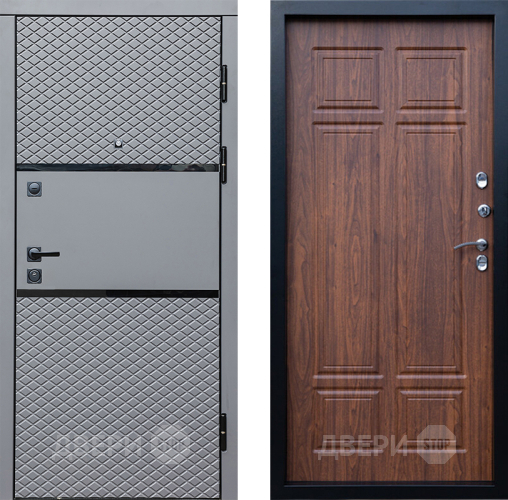 Входная металлическая Дверь Престиж Ромб Премиум Орех темный в Пушкино