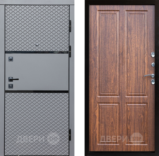 Входная металлическая Дверь Престиж Ромб Премиум Орех светлый в Пушкино