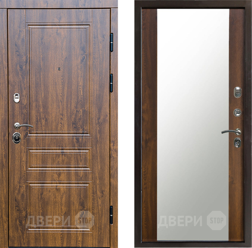 Входная металлическая Дверь Престиж Классика Дуб Зеркало Дуб в Пушкино