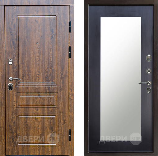 Входная металлическая Дверь Престиж Классика Дуб Зеркло Пастораль Венге в Пушкино