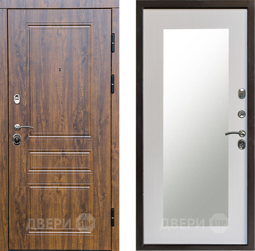 Входная металлическая Дверь Престиж Классика Дуб Зеркло Пастораль Лиственница белая в Пушкино