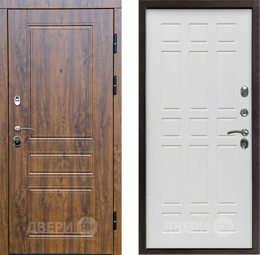 Входная металлическая Дверь Престиж Классика Дуб Спарта Белое дерево в Пушкино