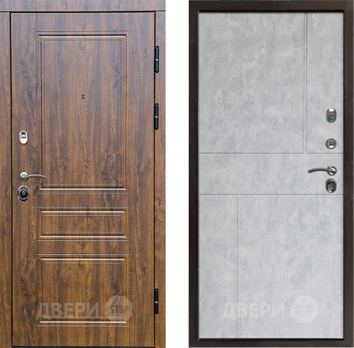 Входная металлическая Дверь Престиж Классика Дуб Горизонт Бетон светлый в Пушкино