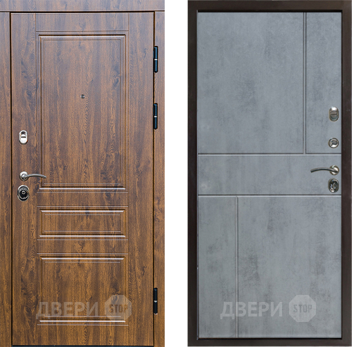 Входная металлическая Дверь Престиж Классика Дуб Горизонт Бетон темный в Пушкино