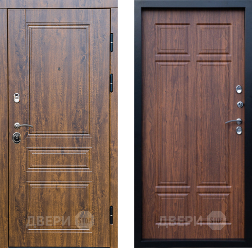 Входная металлическая Дверь Престиж Классика Дуб Премиум Орех темный в Пушкино